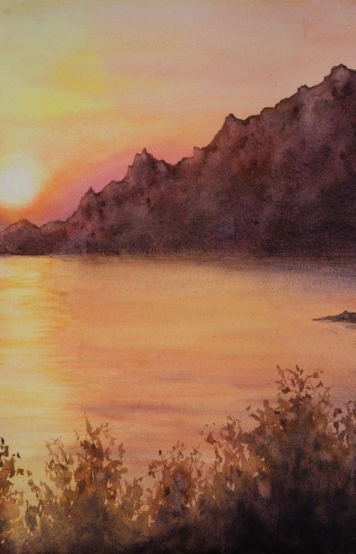 Sunset on the Corsica coast by Kateryna Nazarenko