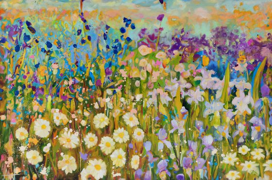 Lilac Fields - Large painting