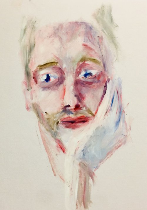 Face Study 2 Oil On Paper 11.7x16.5 A3 by Ryan  Louder