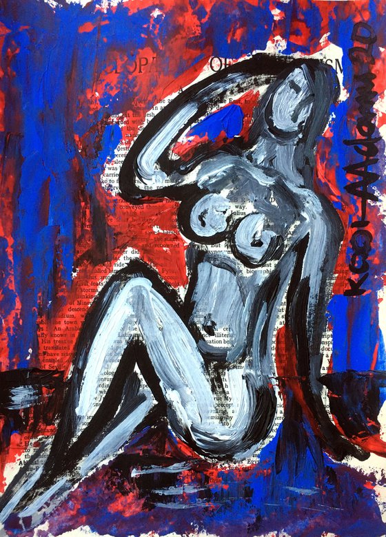Nude in Blue and Red