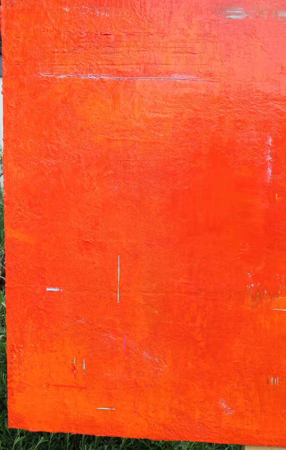 Primitive Red Orange Abstract II