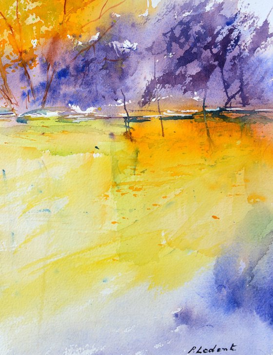 Colourful pond  - watercolor