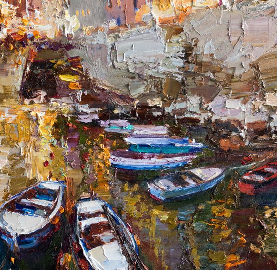 Riomaggiore, Cinque terre - Italian Landscape painting