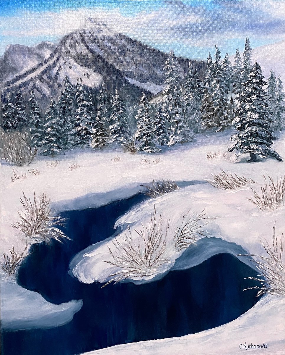 Wintry stream in the mountains by Olga Kurbanova