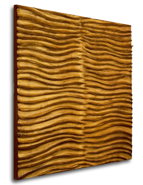 Gold Waves | Textured Wall Sculpture