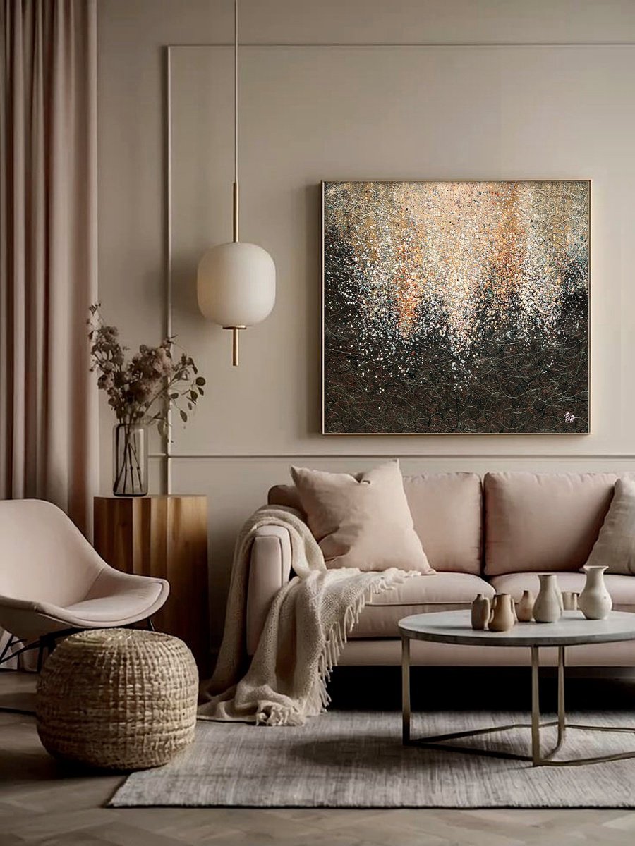 Abstract Acrylic Painting By Bogdana Antoniuk, 43 X 41, Coziness, Original Artwork