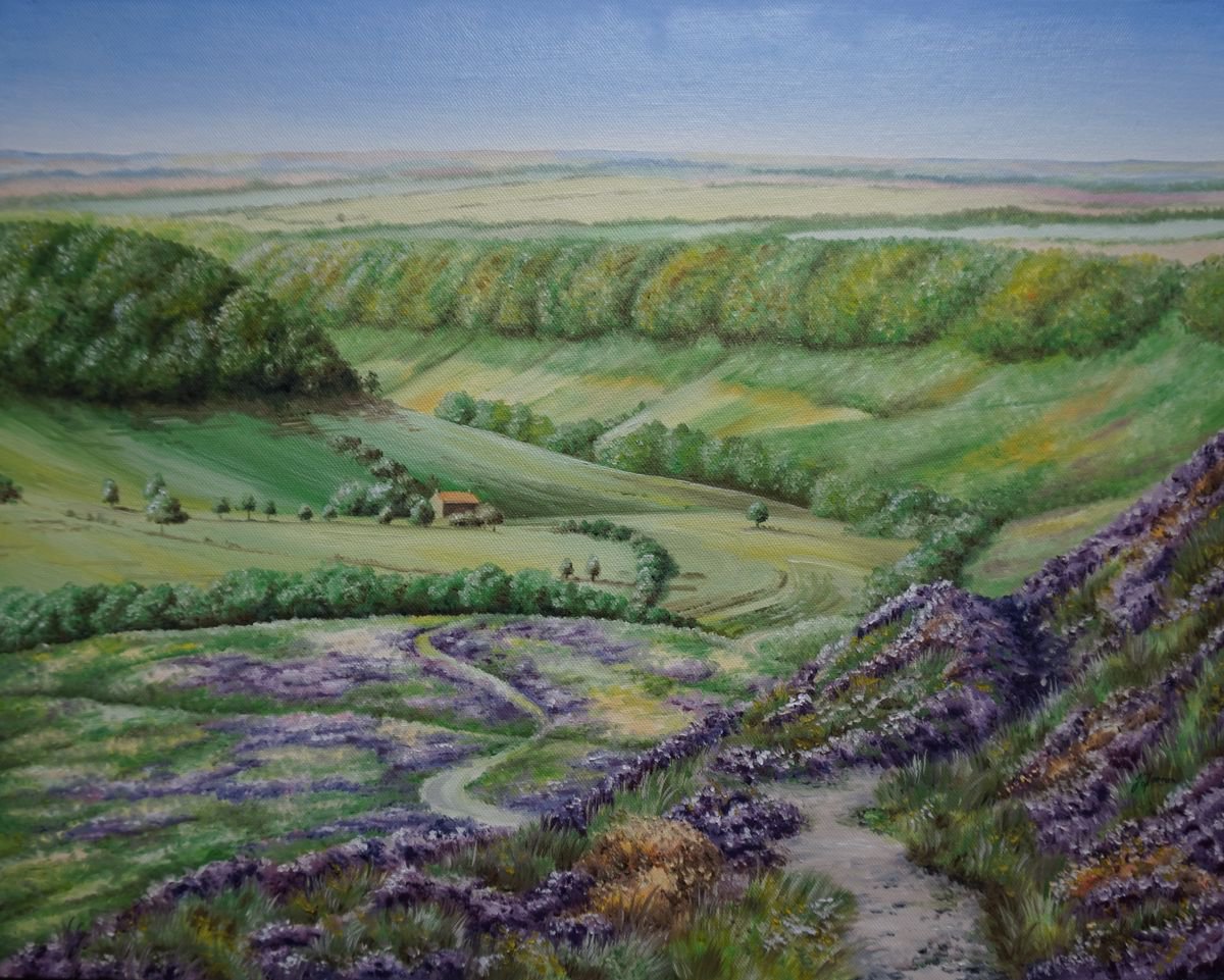 Horcum in Purple #2 20x16 by Jayne Farrer