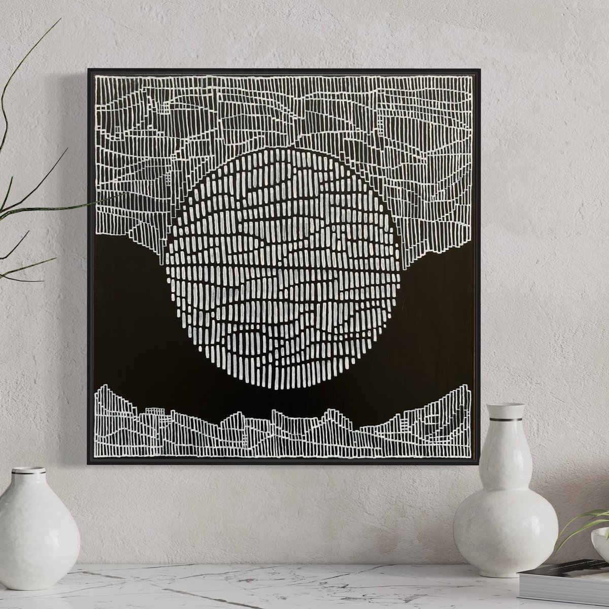 Abstract Landscape Acrylic Painting By Samantha Malone, 20 X 20", The Weight Of The Earth, Original Artwork