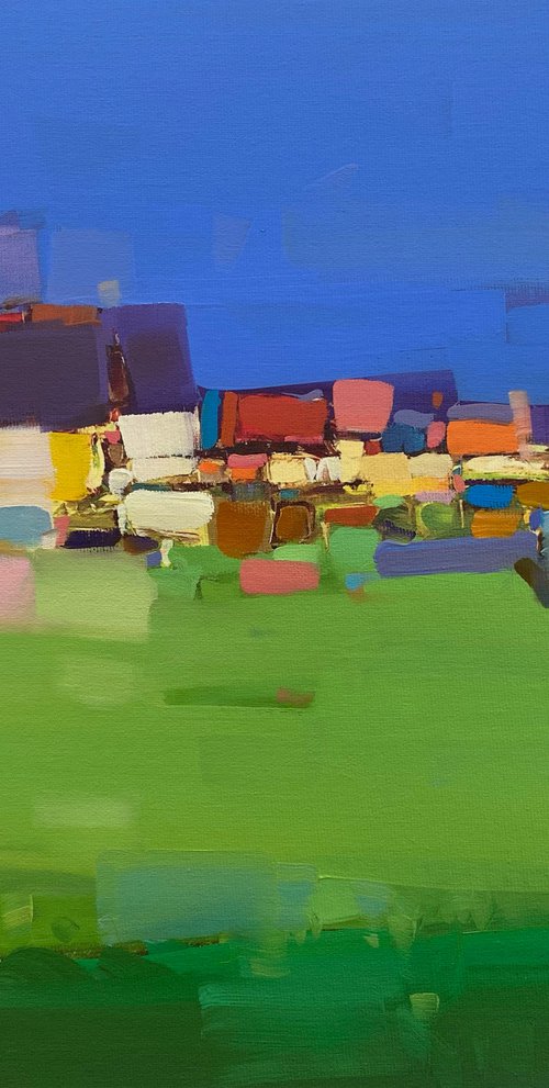 Village, Original oil painting, Handmade artwork, One of a kind by Vahe Yeremyan