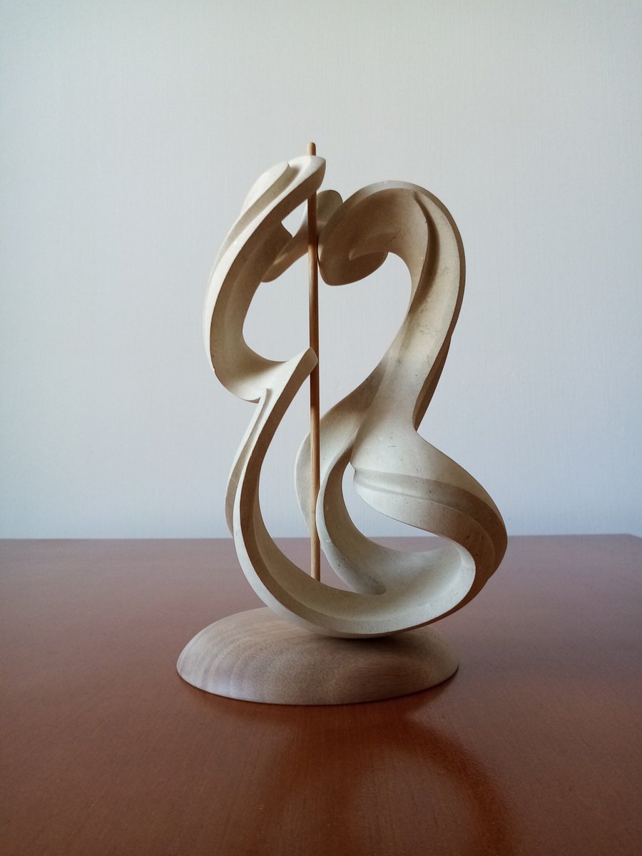 Abstract Stone Sculpture By Massimiliano Capraro, 6 X 11", Asia, Original Artwork