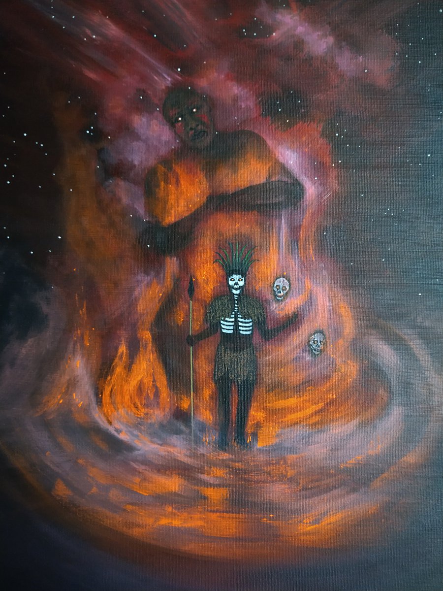 Portrait Acrylic Painting By Zoe Adams, 16 X 20", Voodoo Spirit., Original Artwork