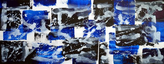 Reserved Abstraction No. 8720 blue & white XXL