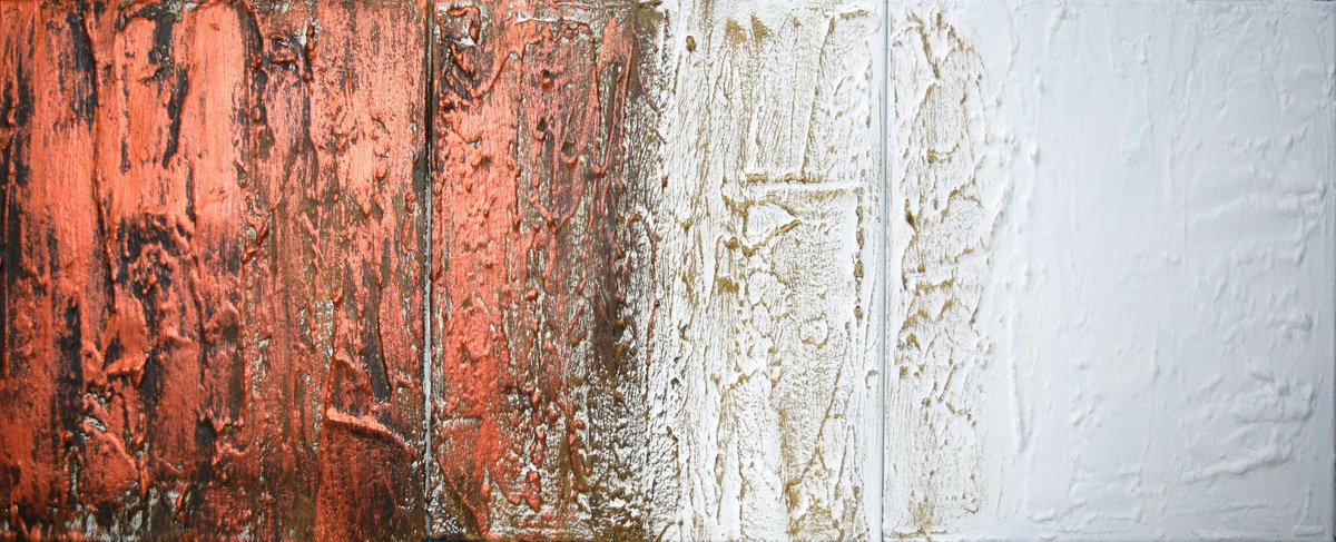 Abstract Painting By Stuart Wright, 48 X 20", Copper Sentiment, Original Artwork