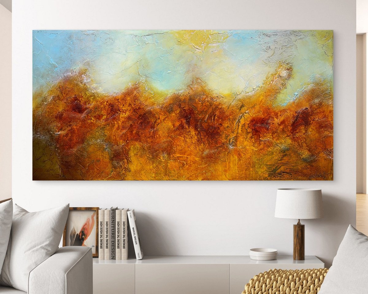 Abstract Acrylic Painting By Andrada Anghel, 48 X 24, Season Of Mists And Mellow, Original Artwork