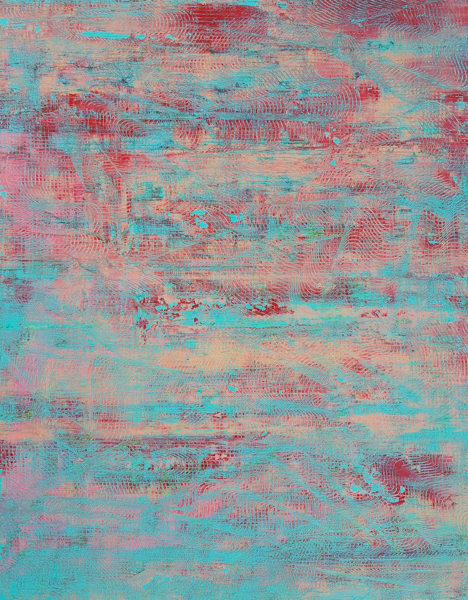 Abstract Acrylic Painting By Ivana Olbricht, 30 X 37, Summer Breeze, Original Artwork