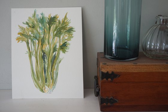 Celery watercolour study