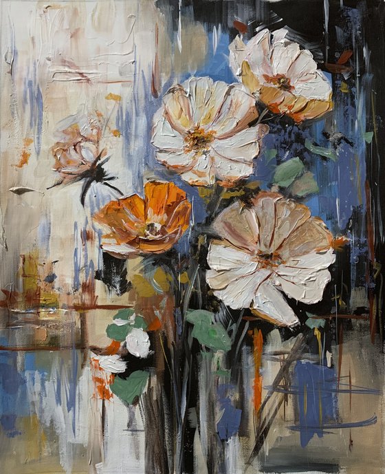 Wild Blooms. Abstract Floral bouquet.