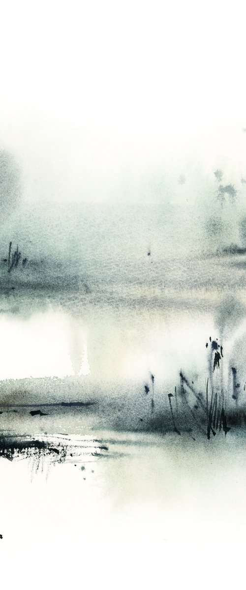 Landscape - Abstract Nature in Greenish Grey by Sophie Rodionov