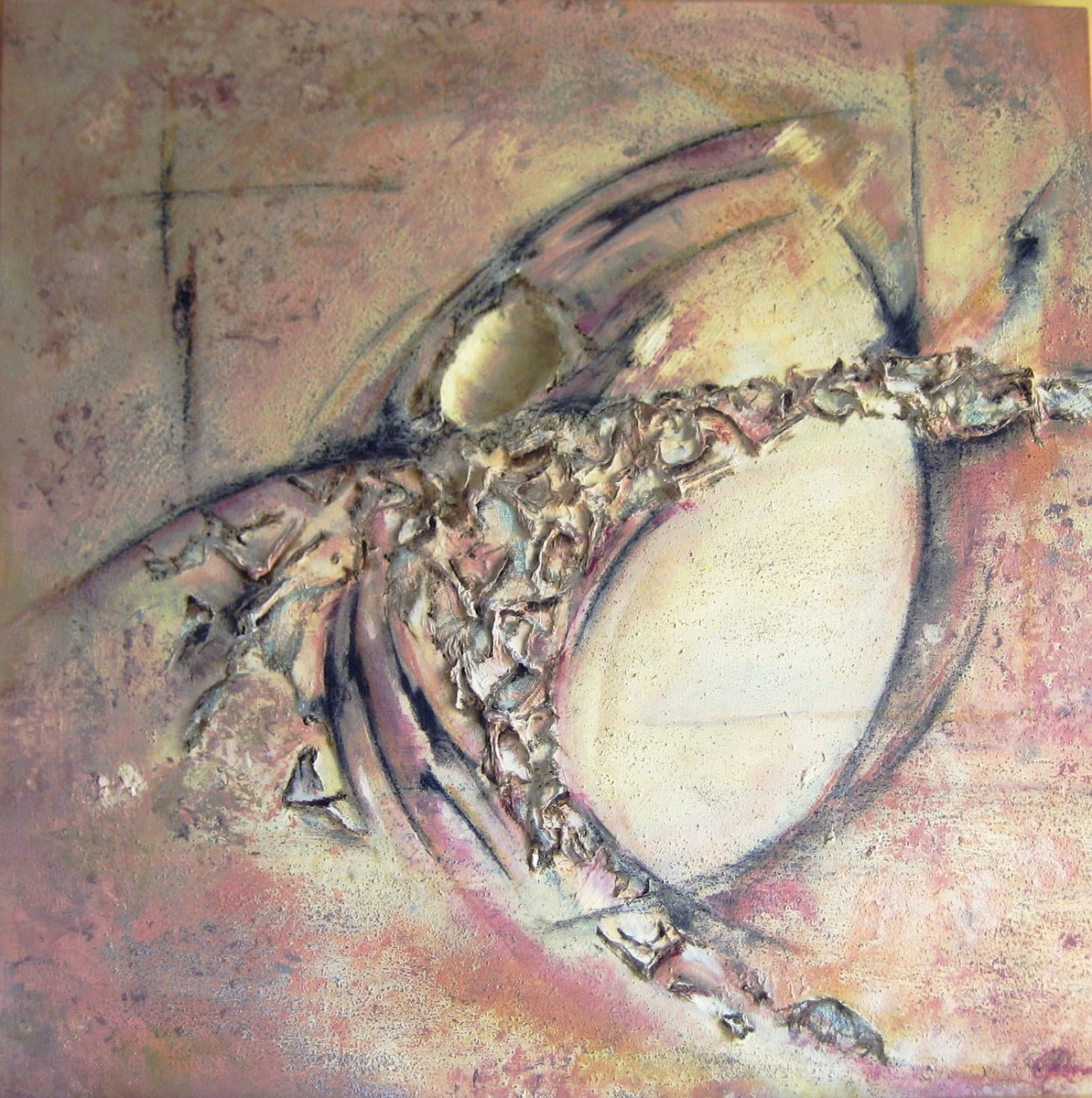 Abstract Acrylic Painting By Roberta Cervelli, 31 X 31", Nuova Vita, Original Artwork