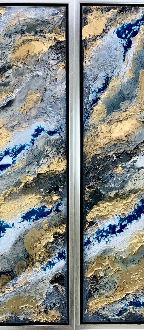 The Way Of Water Diptych by Sarah Berger