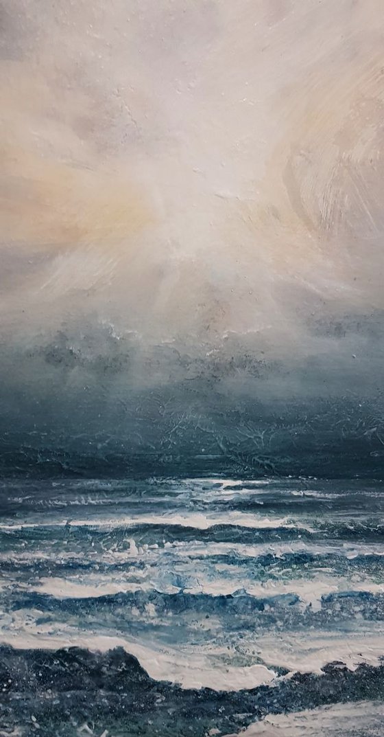 "Waves of Hope" Large painting W80xH80cm