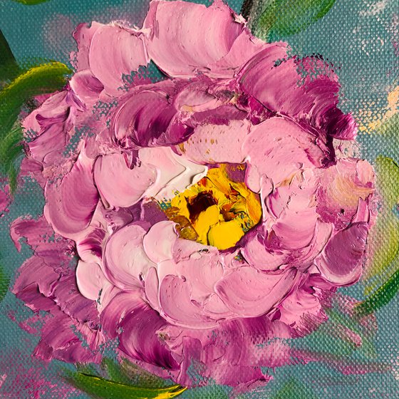 LITTLE PEONY - Pink flowers. Floral decor. Decorative painting. Little. Gentle. Flowering. Fleeting.