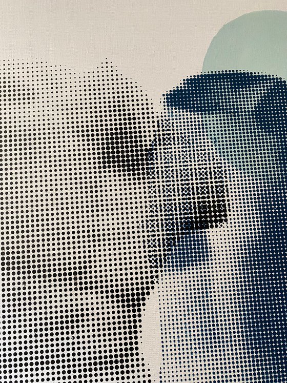 Halftone Statue Meets Earthy Vibes