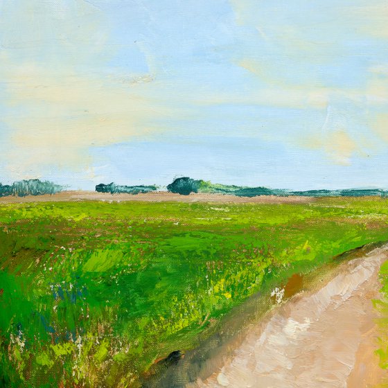 Landscape painting on canvas Summer