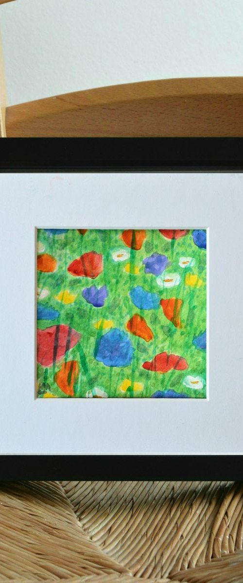 Meadow Flowers 4 - Watercolour, small gift idea by Lisa Mann
