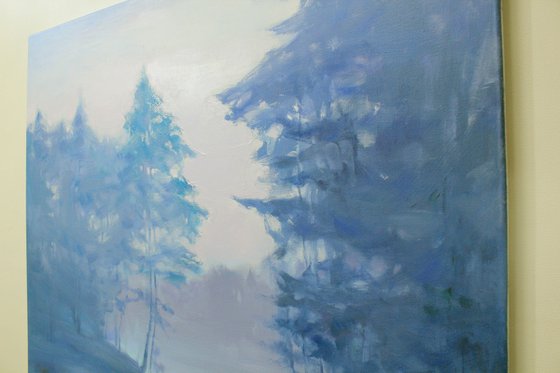 Blue fog on the lake