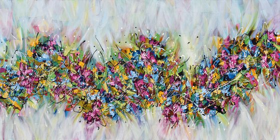Colorful Dreams - Large Abstract Painting, Original Knife Colorful Modern Wall Art