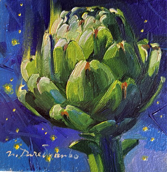 Blue artichoke flower
