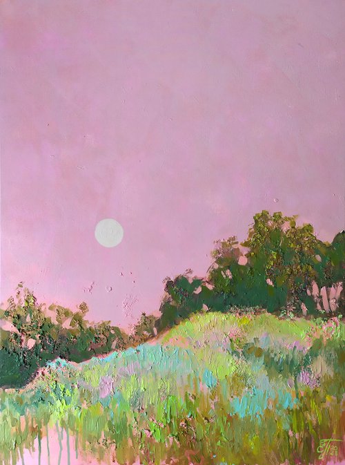 Pink Green Hills by Ekaterina Prisich