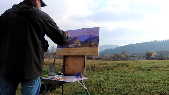 Warm autumn in the Carpathian village