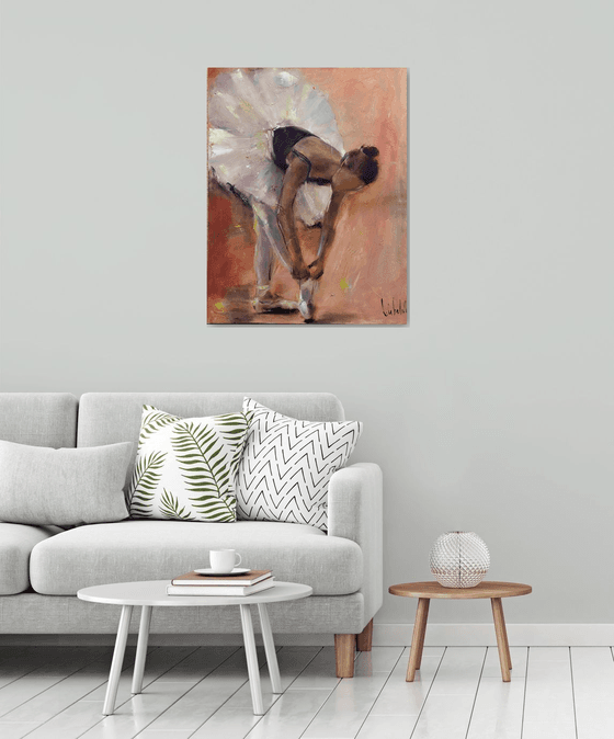 Ballerina painting rose gold