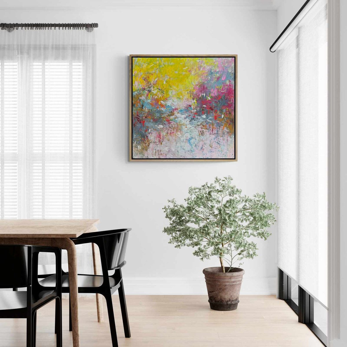 Abstract Oil Painting By Belinda Nadwie, 41 X 41, The Lightened Path, Original Artwork