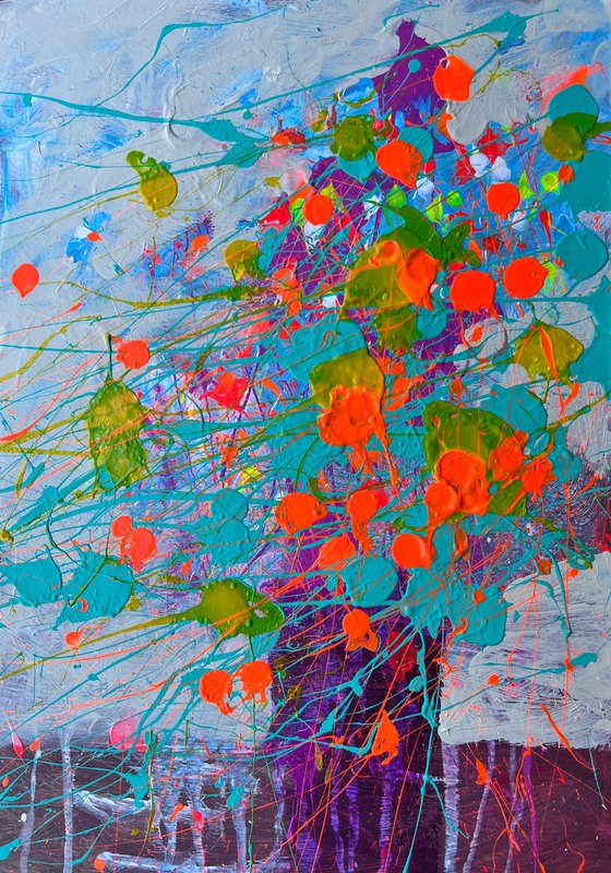 Christmas bouquet Abstract painting