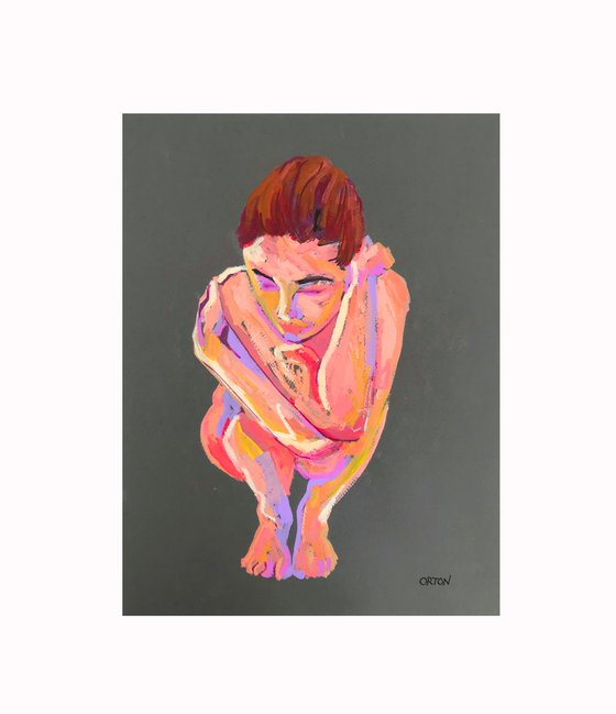 Female Nude Painting On Paper