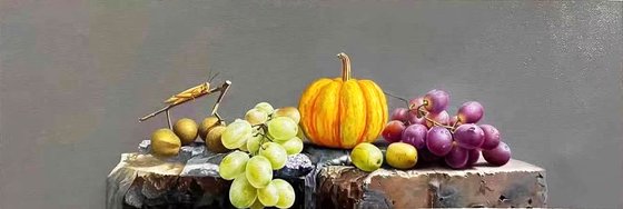 Still life:grape and pumpkin