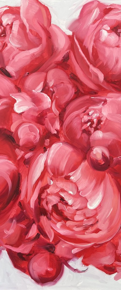 Red peonies by Olena Hromova