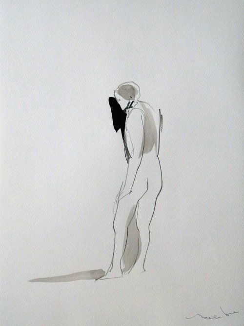 Figure 18P8 , Acrylic on paper 29x42 cm by Frederic Belaubre
