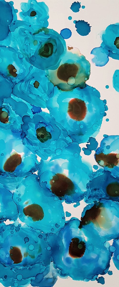 Aquamarine Flowers by Wioletta Gancarz