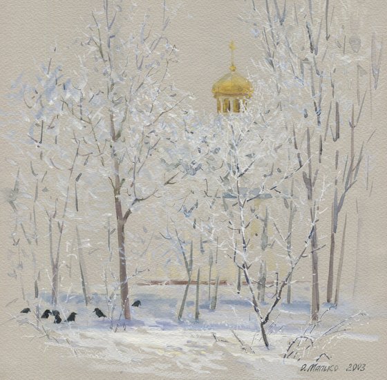 City winter. Rooks