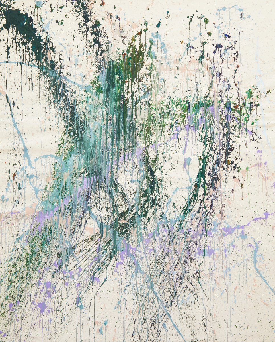 Organic Abstract Acrylic Painting By Simon Findlay, 47 X 59", Make A Deal With The Devil, Original Artwork