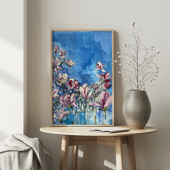 Magnolia Blossom Oil Painting