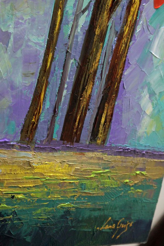 Forest Energy Oil Tree Painting ABSTRACT ORIGINAL Contemporary Modern Textured Palette Knife