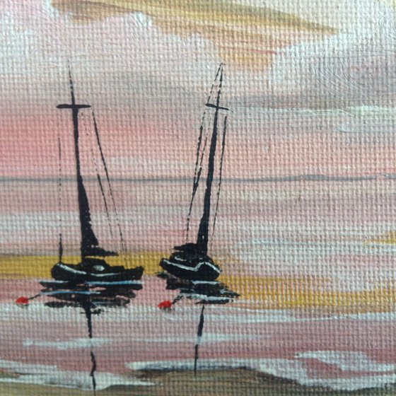 Evening tide on a mini canvas