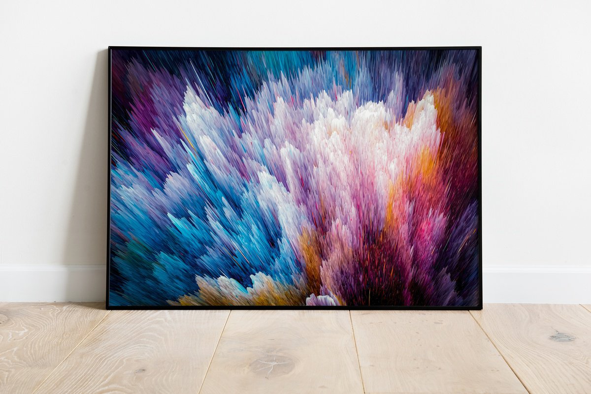 Organic Abstract Giclee Print By Sarah Pena, 35 X 24", Aurora Borealis, Original Artwork