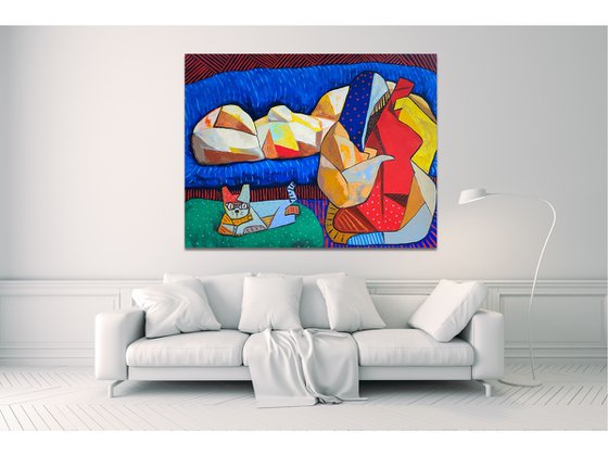 The guitarist playing to the Goddess