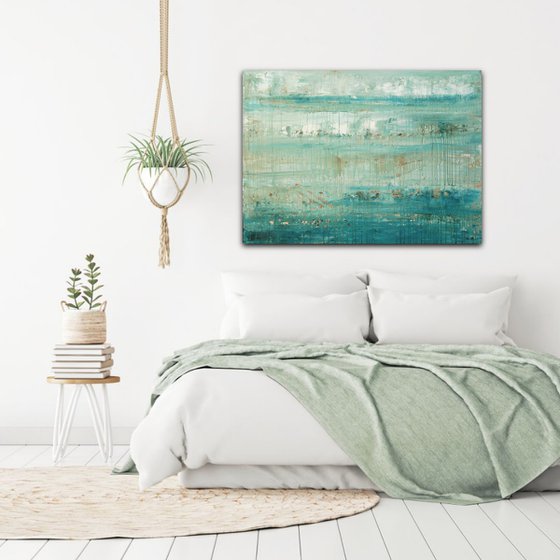 Aquamarine - Large Minimalist Seascape Painting